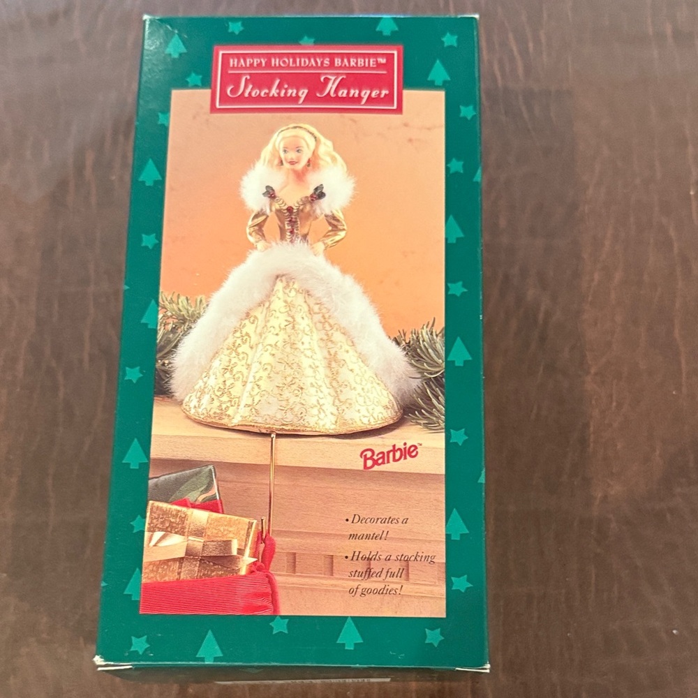 Barbie Festive Stocking Holder with Gold and White Gown
